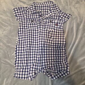 Carter's Blue and White Gingham One-Piece Bodysuit